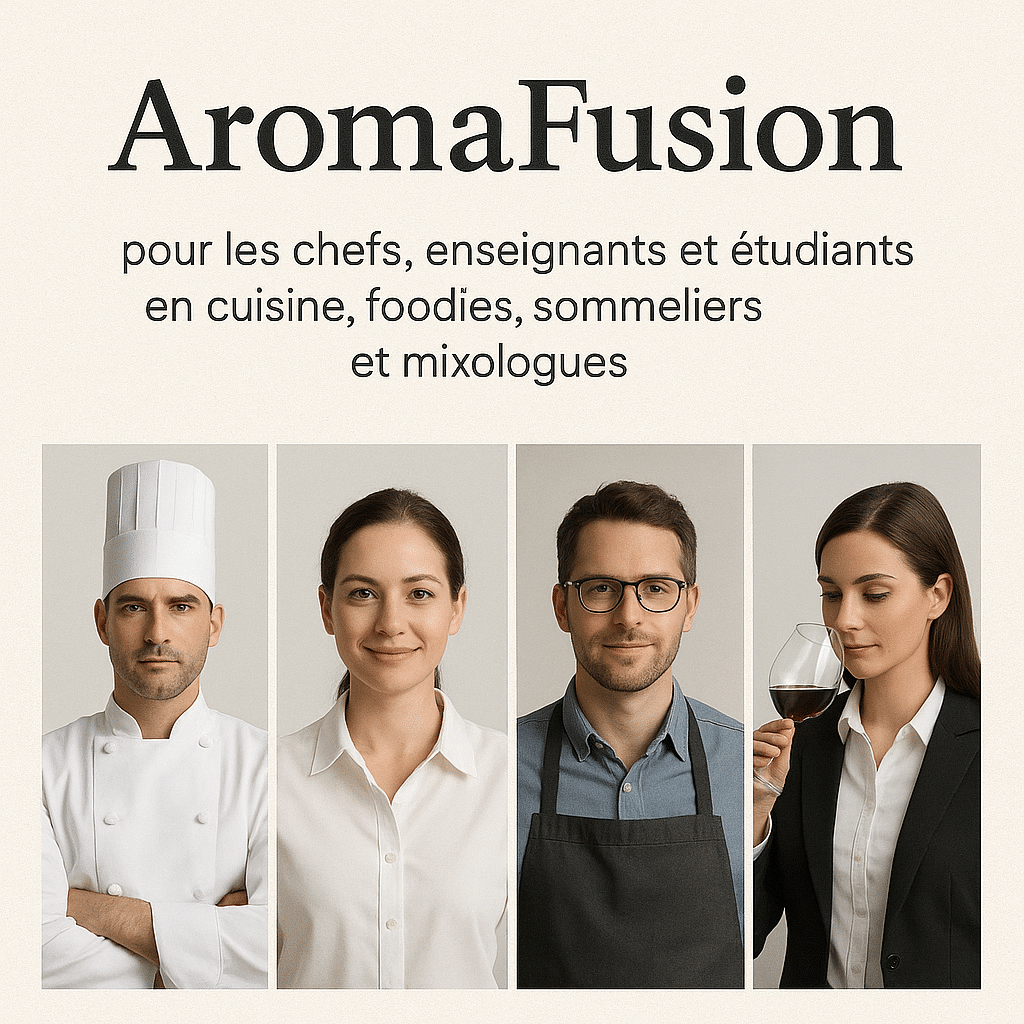 Aromafusion pour les chefs,  enseignants en cuisine et étudiants, foodies, sommeliers et mixologues
